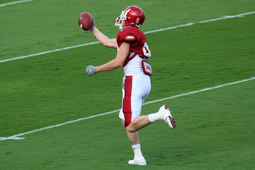 WR Lucas Miller making a one-handed grab
